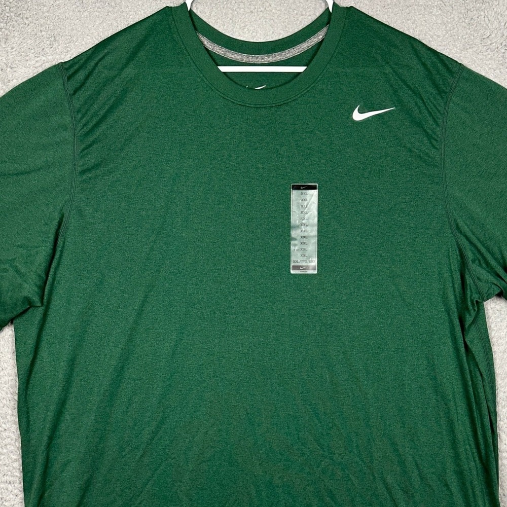 NEW Nike T-Shirt Men 2XL Dri-Fit Green Training Athletic Tee Short Sleeve Swoosh